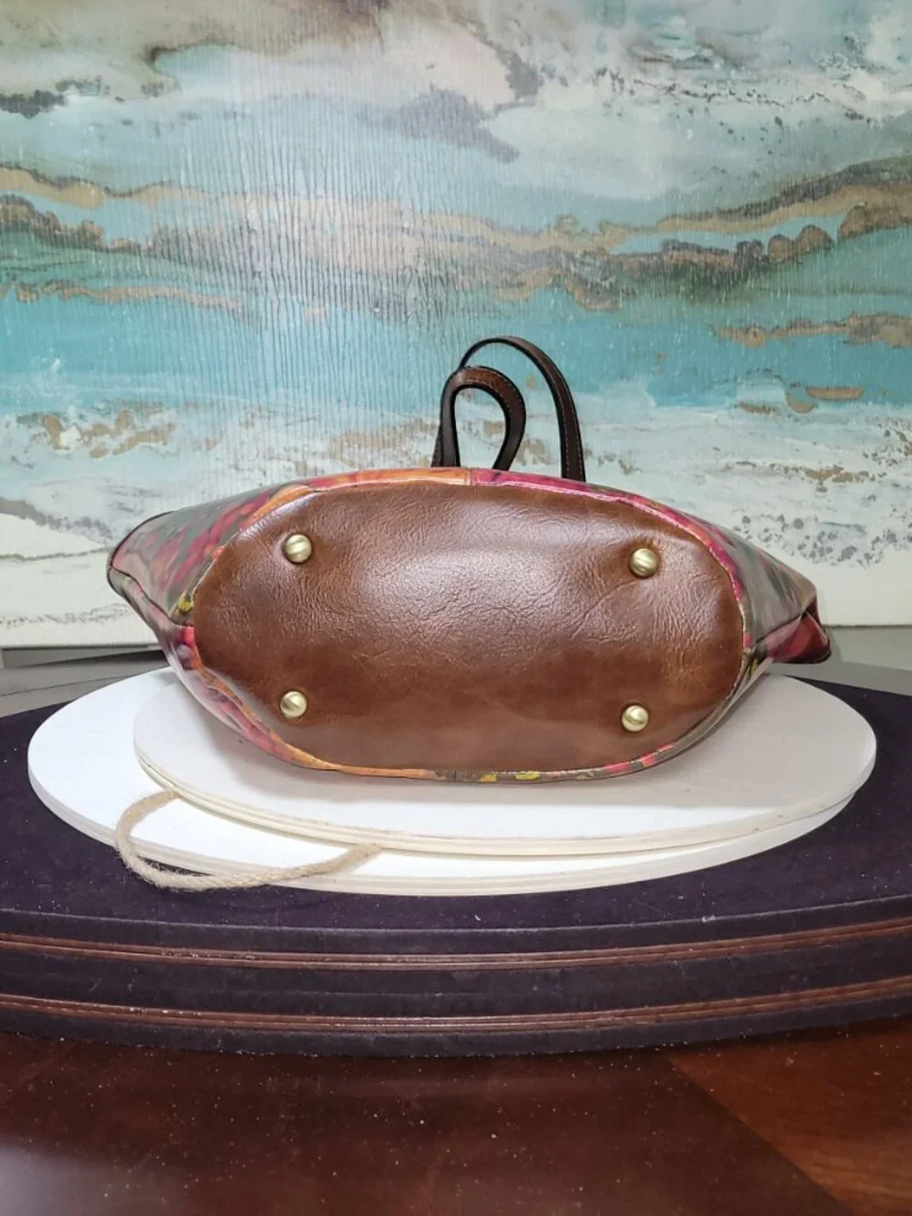 Patricia Nash Leather Marconia Floral Oil Tote, Item #HL01